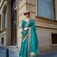 Pure Handloom Two Tone Organza Weaving Saree with Subtle Zari Shine