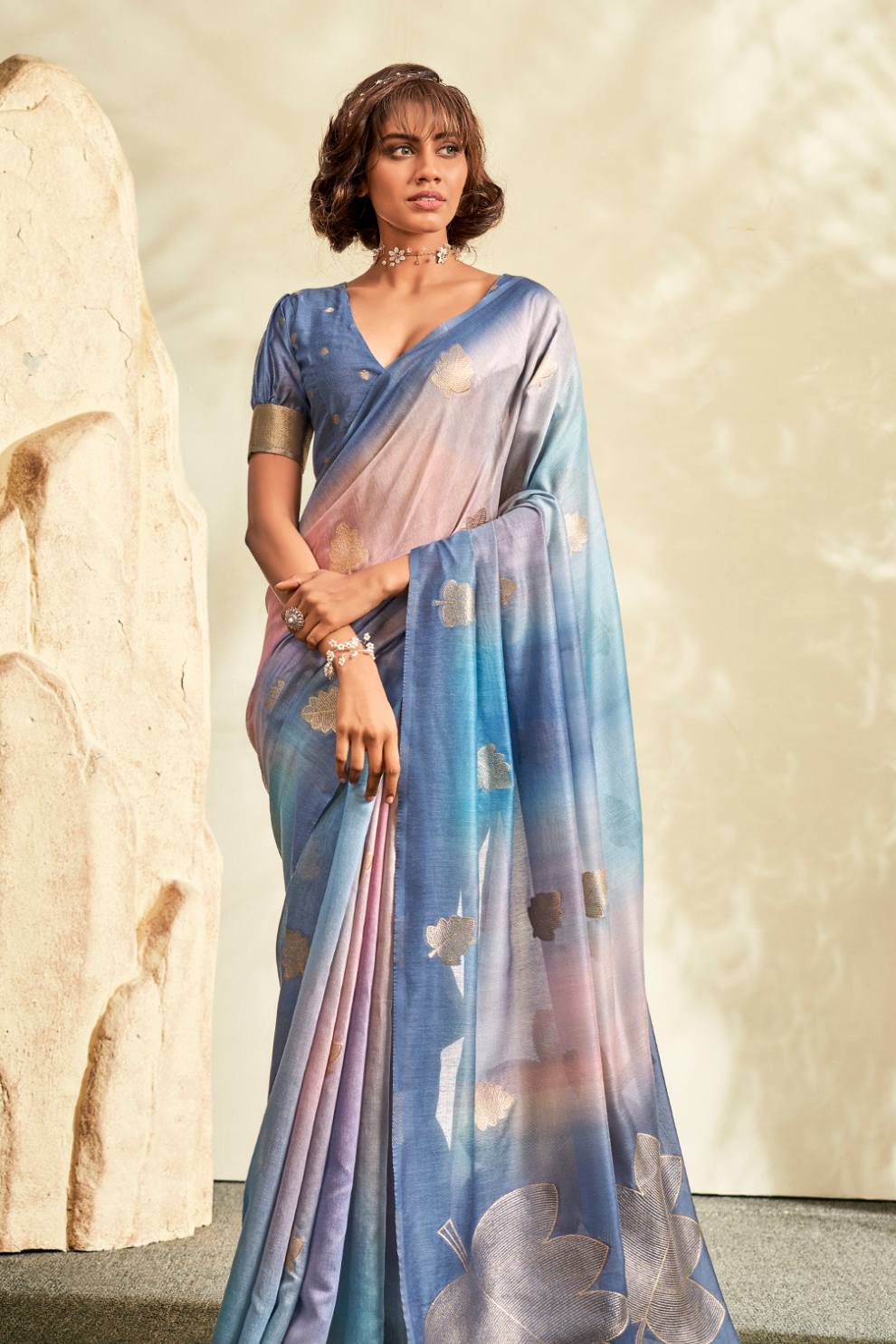 Pure Handloom Khadi Silk with Contemporary Digital Print