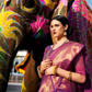 Elegant Kanjivaram Silk Saree with Rich Handloom Weaving