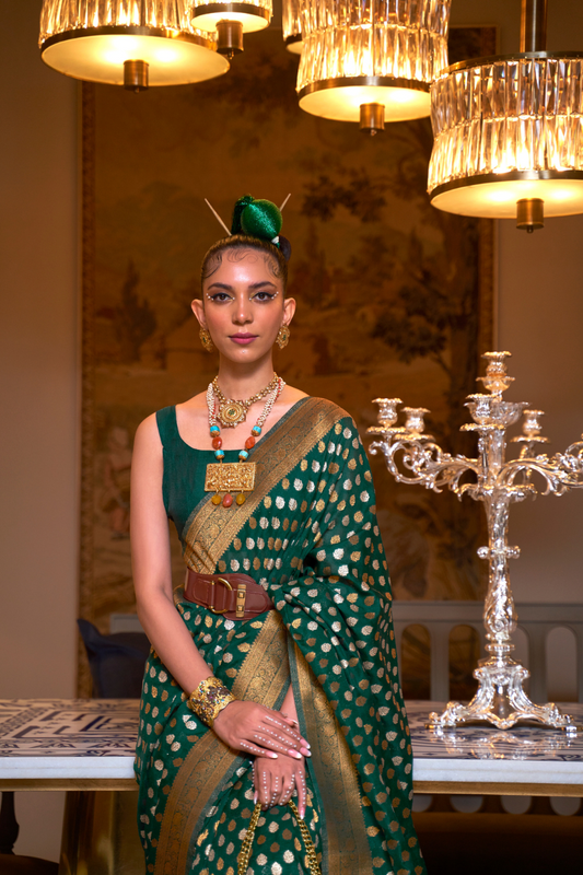 Zari Woven Silk Saree with Traditional Rich Pallu Design