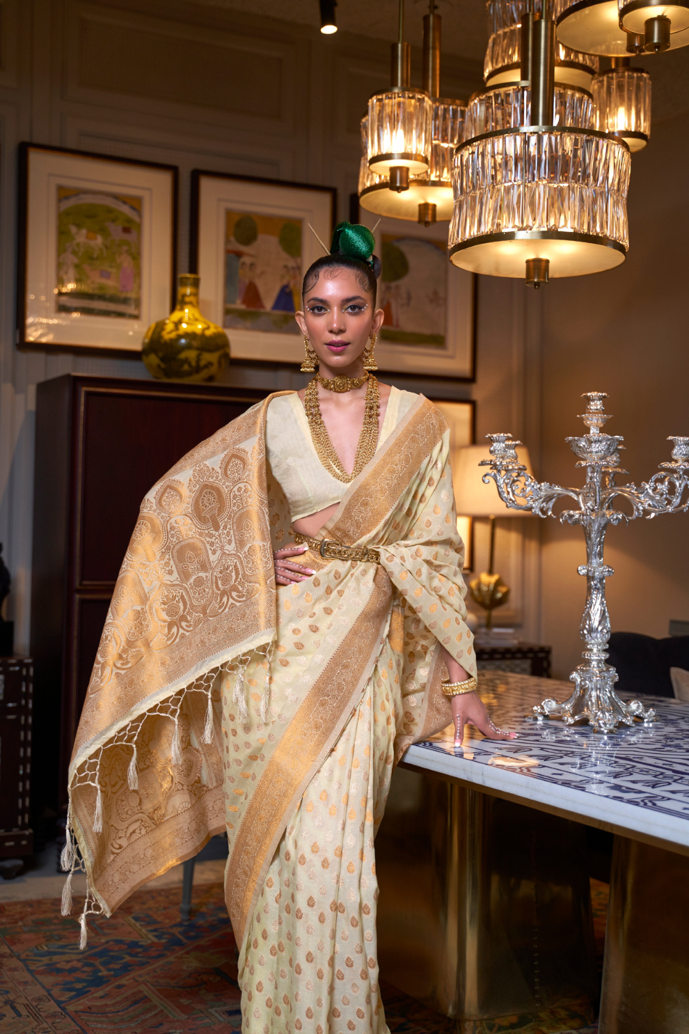 Zari Woven Silk Saree with Traditional Rich Pallu Design