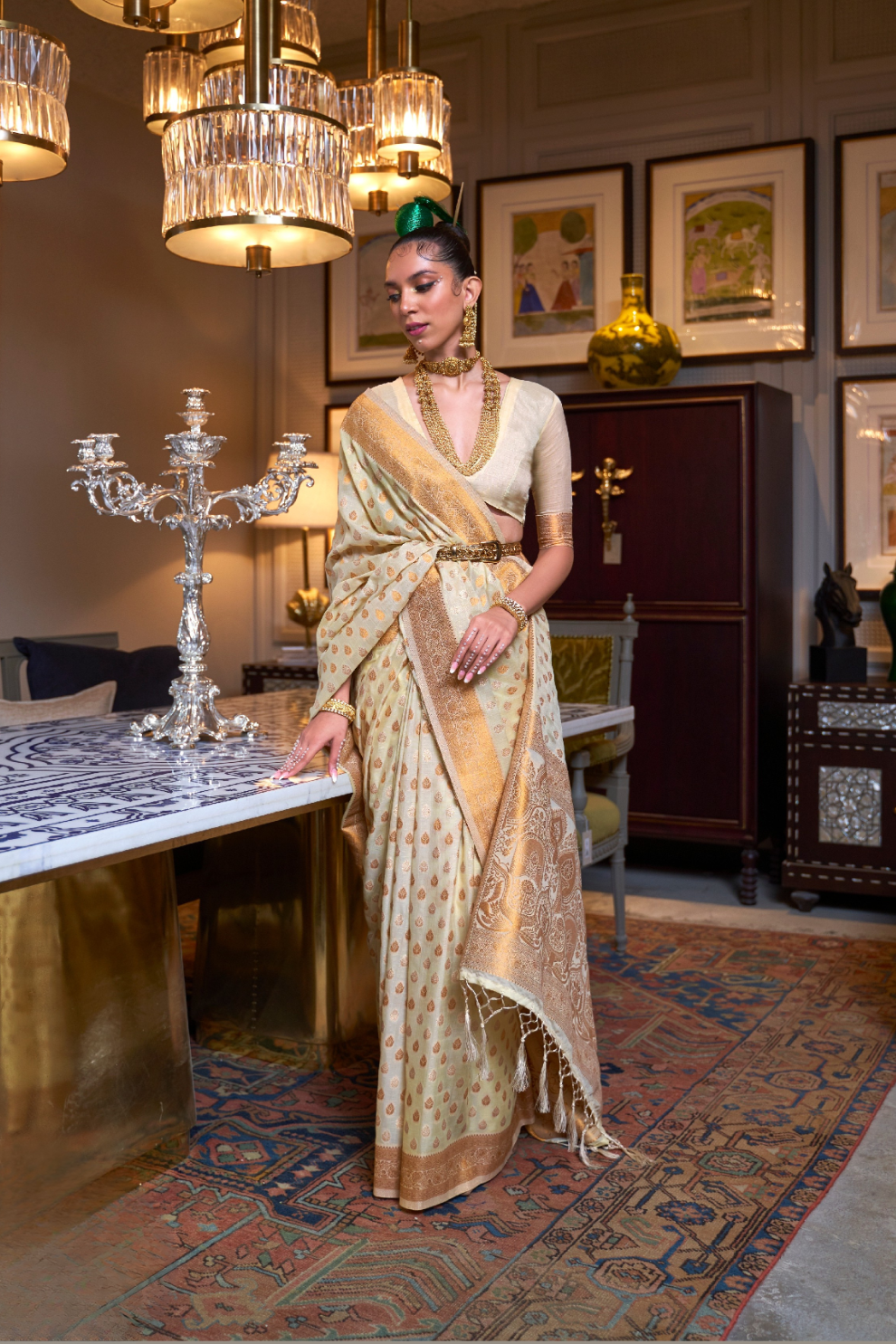 Zari Woven Silk Saree with Traditional Rich Pallu Design