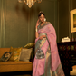 Pure Linen Weaving Saree with Stylish Copper Zari Work