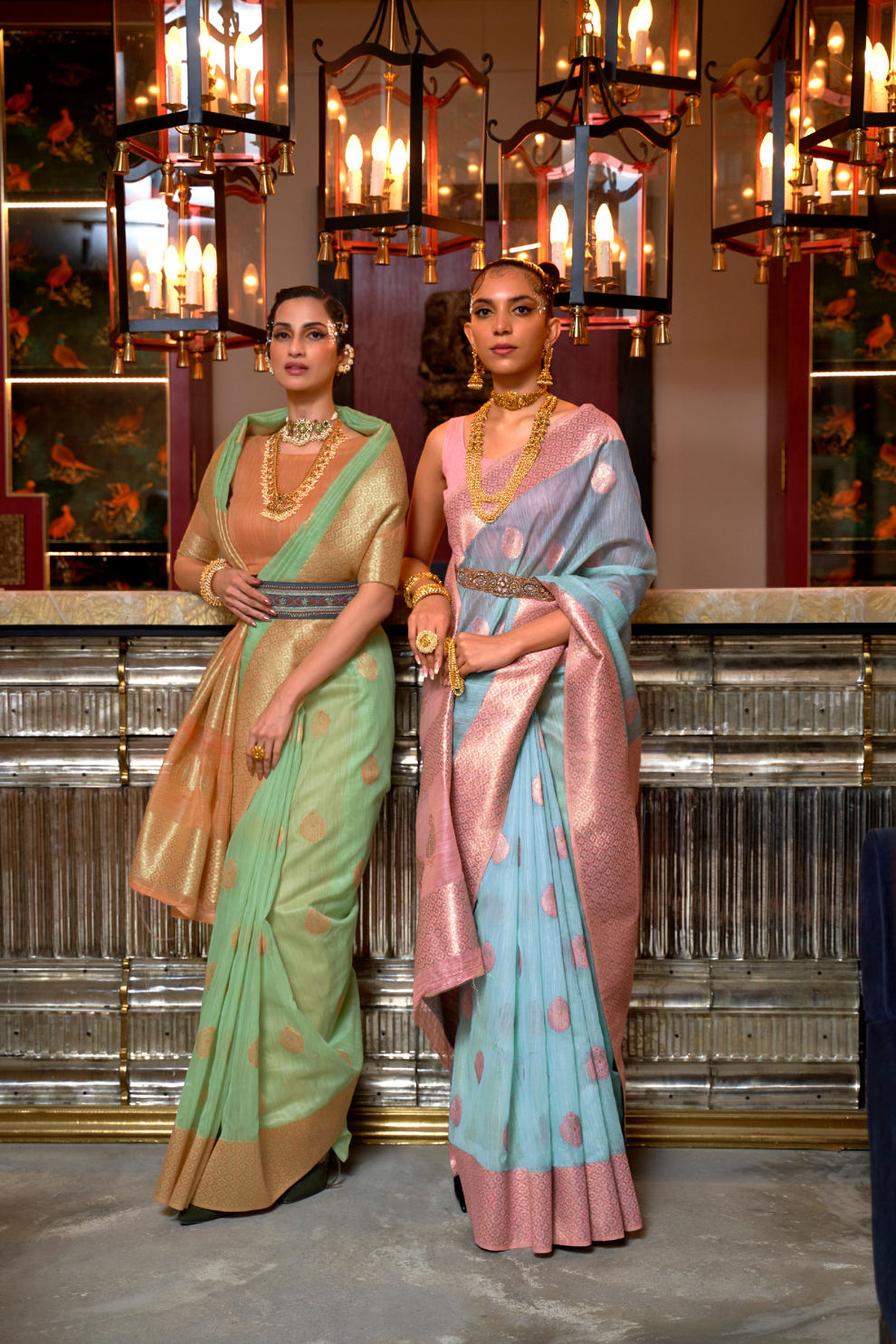Woven Linen Silk Saree with Subtle Zari Detailing