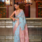 Woven Linen Silk Saree with Subtle Zari Detailing