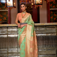 Woven Linen Silk Saree with Subtle Zari Detailing