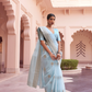 Pure Linen Silk Saree with Traditional Hand Weaving Design