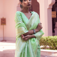 Pure Linen Silk Saree with Traditional Hand Weaving Design