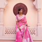 Pure Linen Silk Saree with Traditional Hand Weaving Design