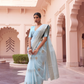 Pure Linen Silk Saree with Traditional Hand Weaving Design