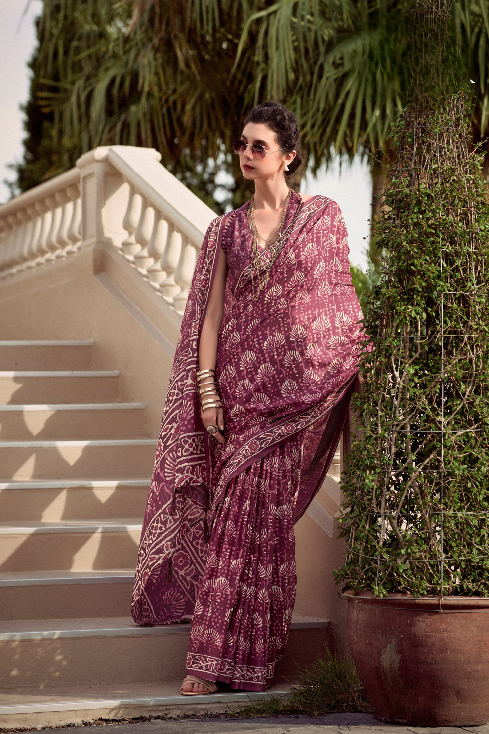 Elegant Whispers Pure Mal Mal Cotton Saree in Modern Digital Motifs