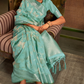 Banarasi Saree with Contrast Border and Traditional Weaving