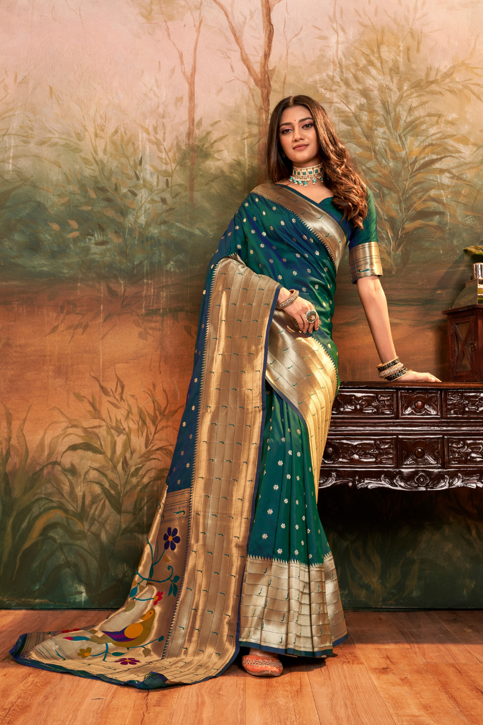 Pure Paithani Silk Saree with Zari Weaving