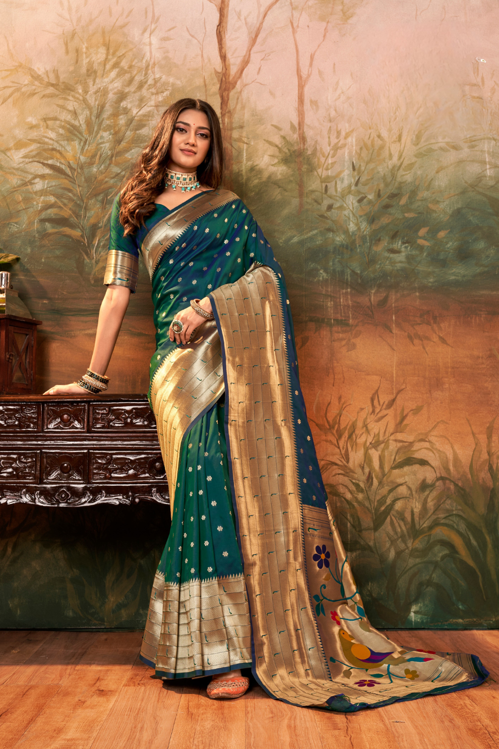 Pure Paithani Silk Saree with Zari Weaving