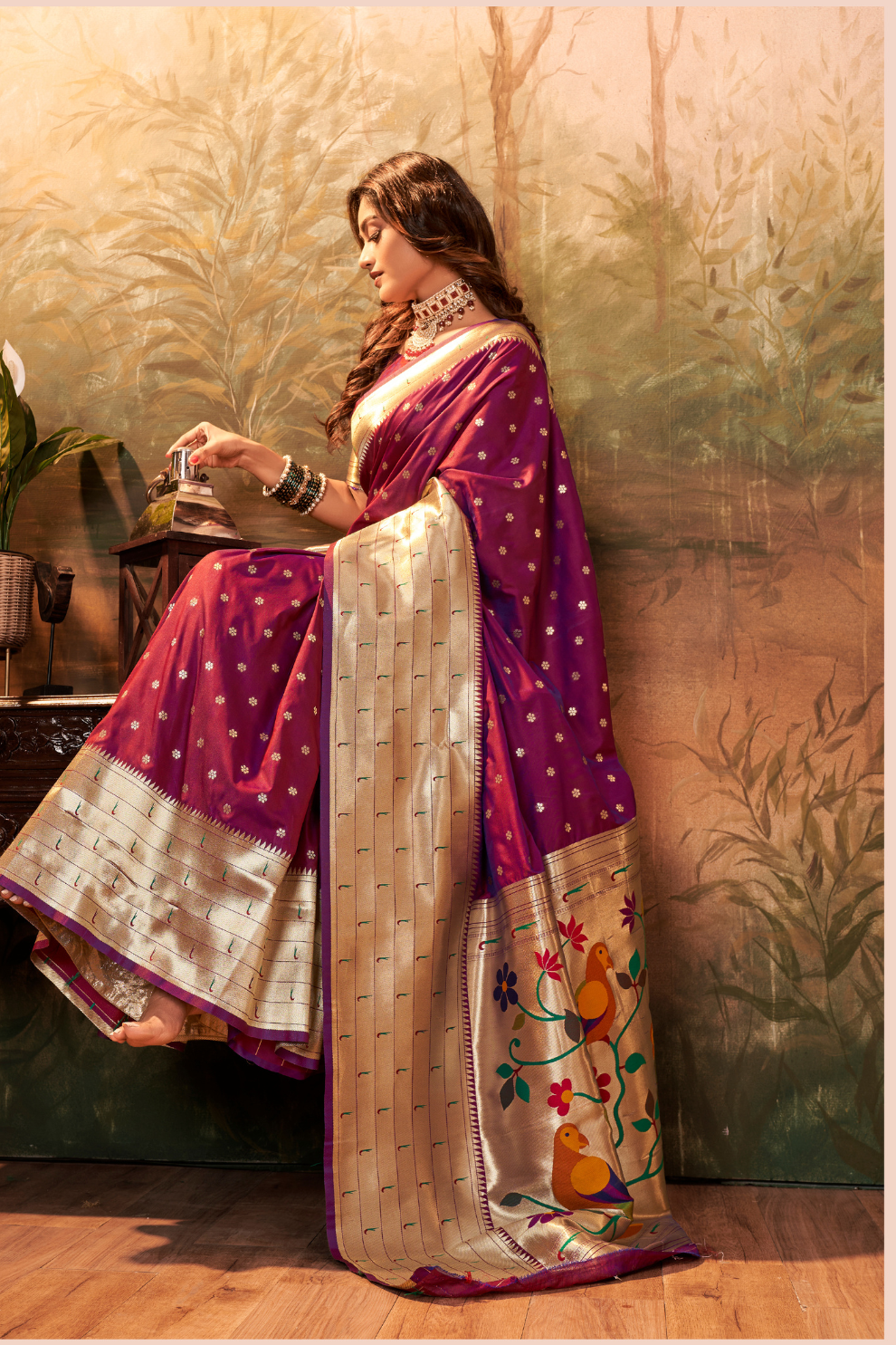 Pure Paithani Silk Saree with Zari Weaving