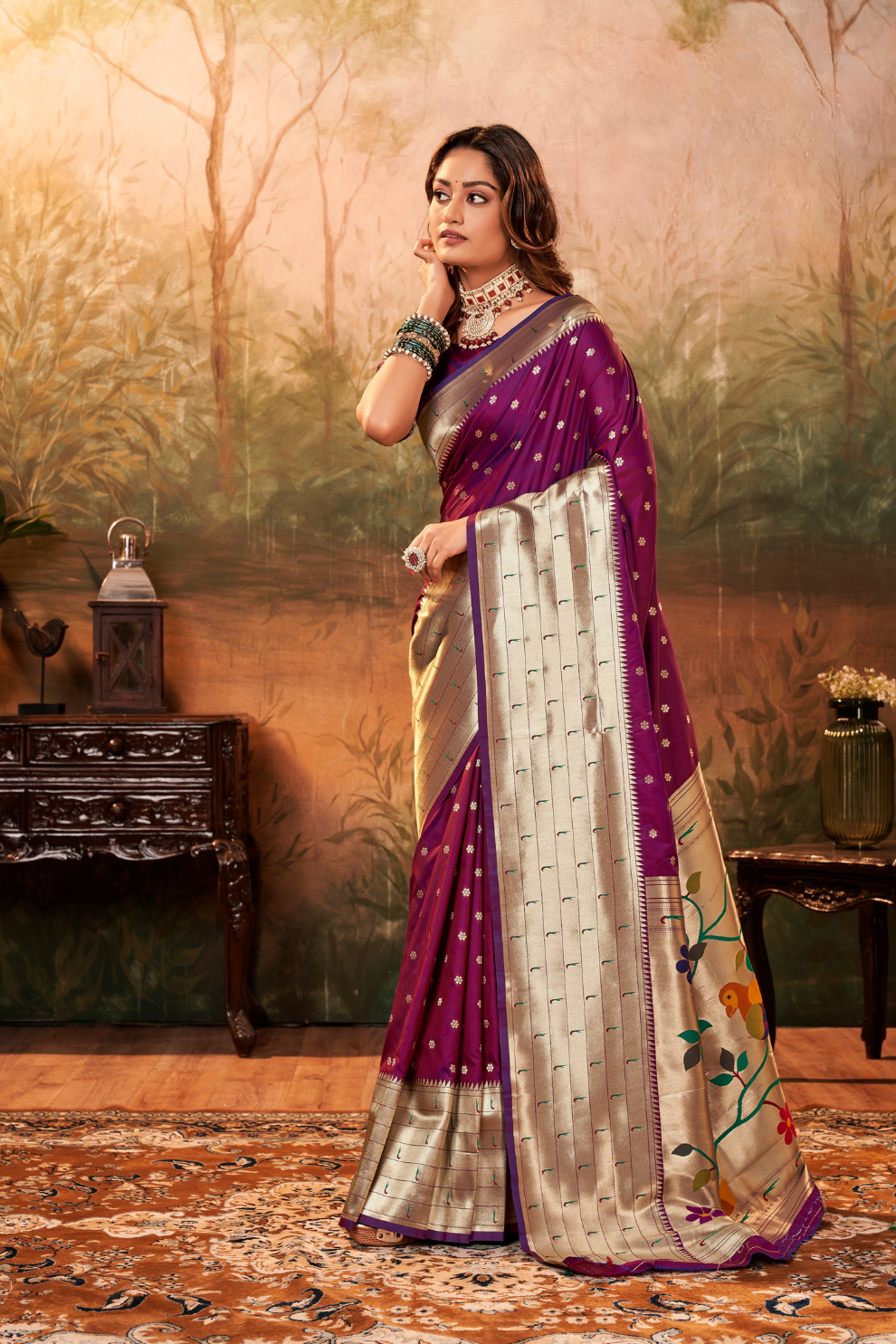 Pure Paithani Silk Saree with Zari Weaving