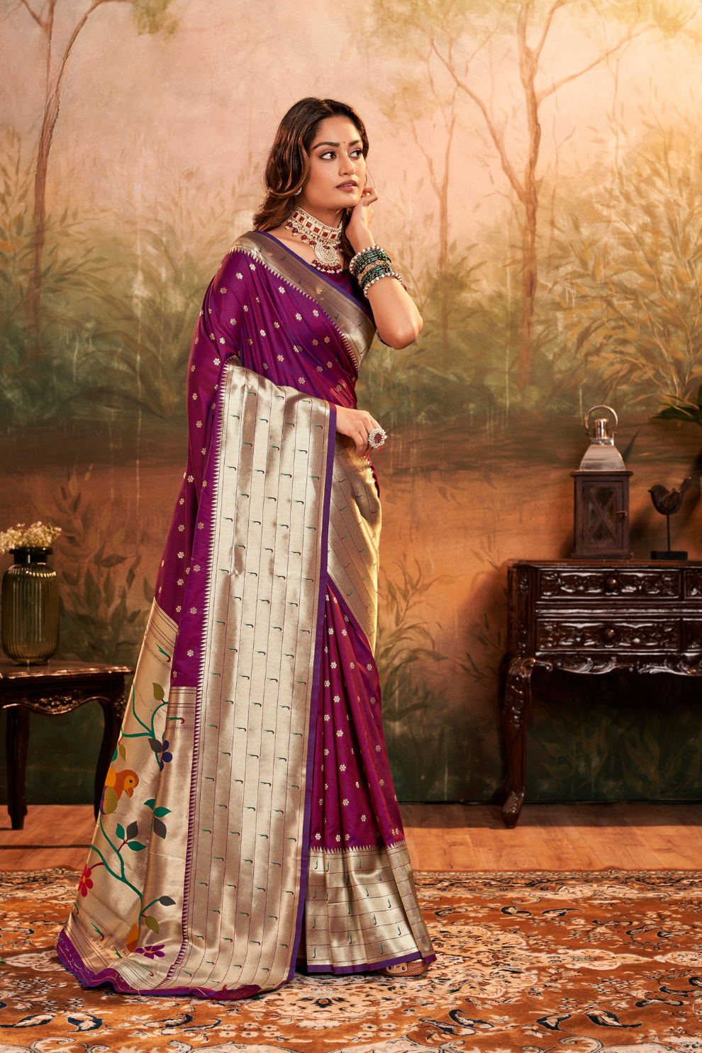 Pure Paithani Silk Saree with Zari Weaving