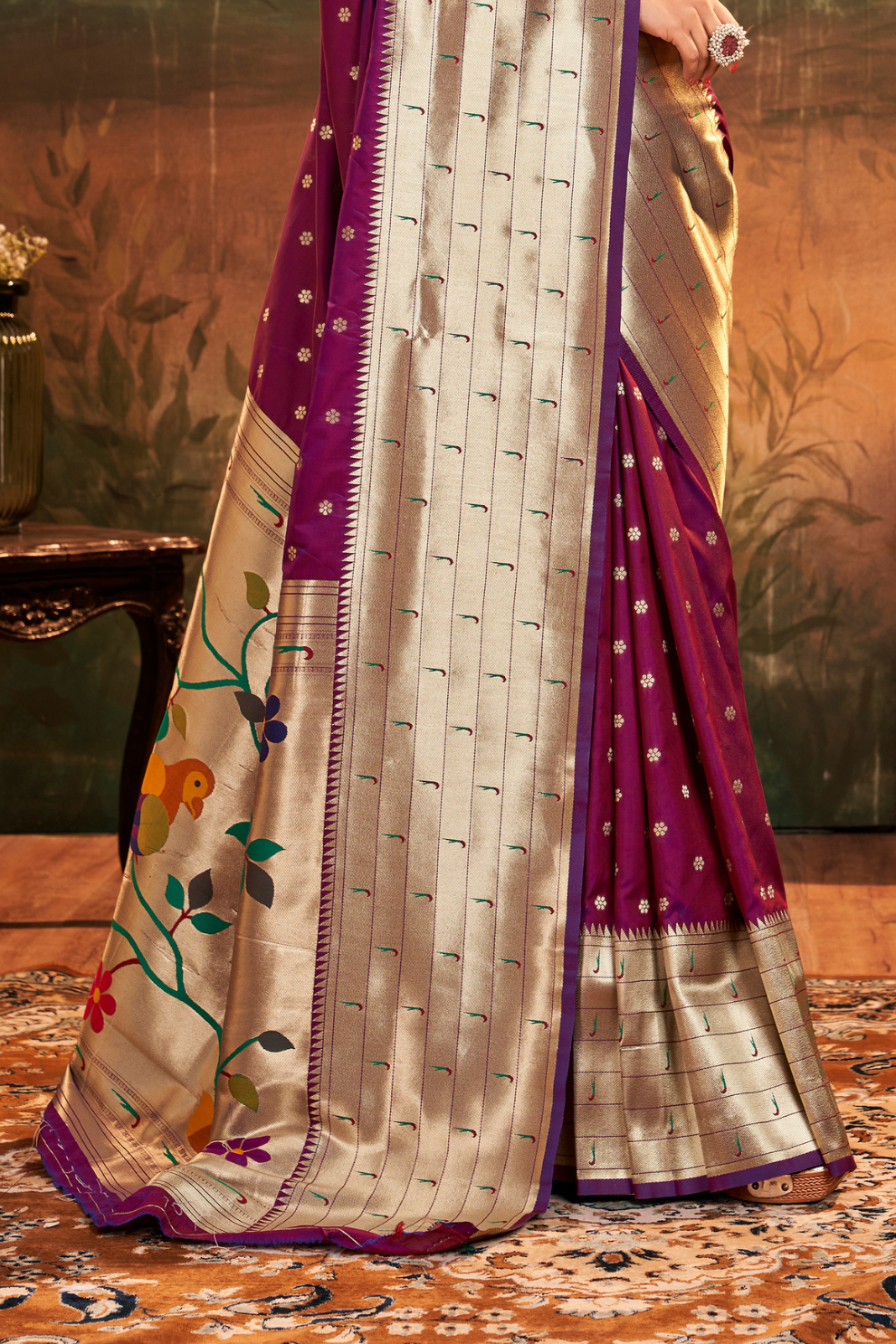 Pure Paithani Silk Saree with Zari Weaving