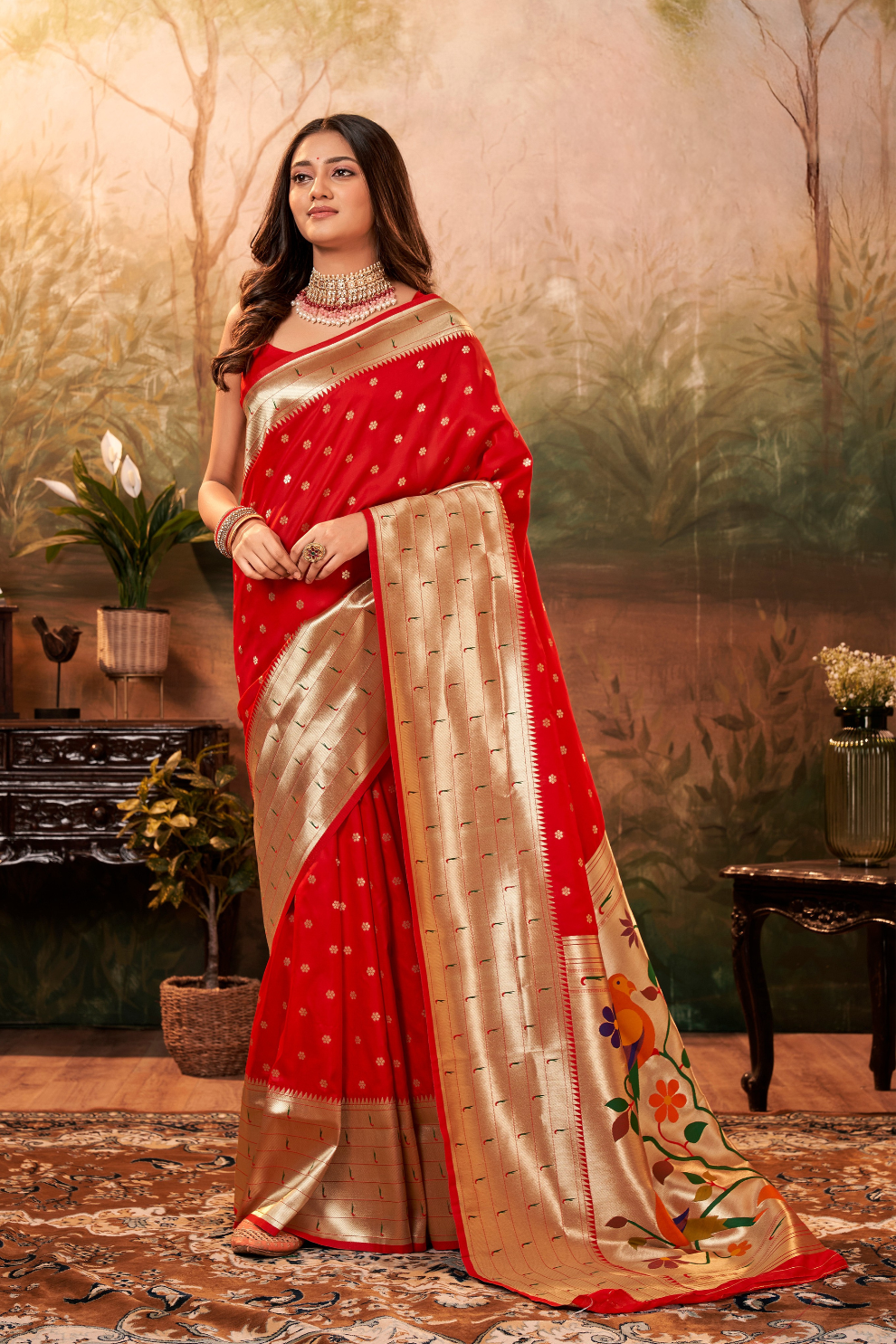 Pure Paithani Silk Saree with Zari Weaving