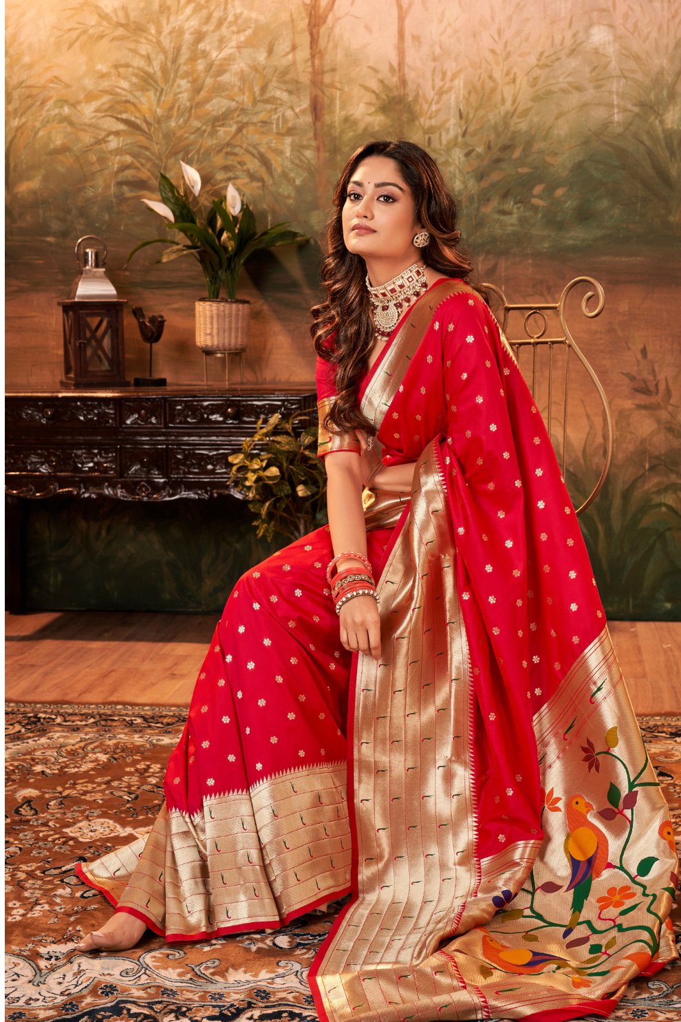 Pure Paithani Silk Saree with Zari Weaving