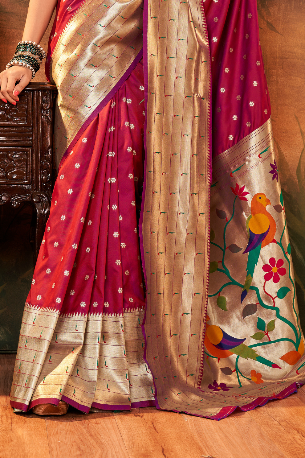 Pure Paithani Silk Saree with Zari Weaving