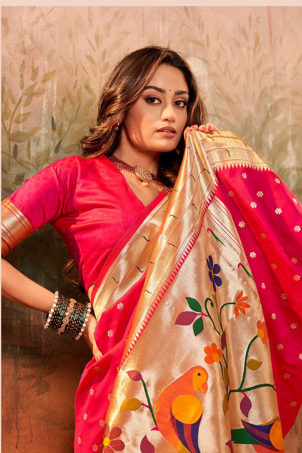 Pure Paithani Silk Saree with Zari Weaving