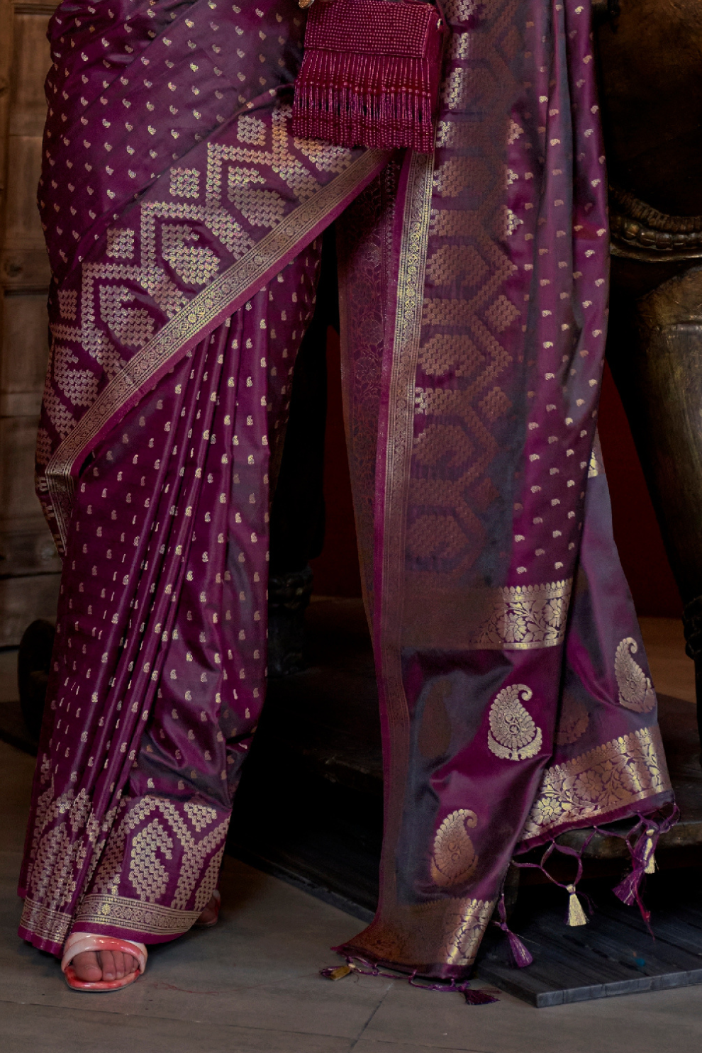 Designer Satin Silk Saree with Intricate Woven Detailing