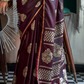Banarasi Satin Silk Saree with Dual Zari Motifs Finish