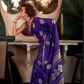 Banarasi Satin Silk Saree with Dual Zari Motifs Finish