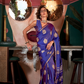 Banarasi Satin Silk Saree with Dual Zari Motifs Finish