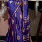 Banarasi Satin Silk Saree with Dual Zari Motifs Finish