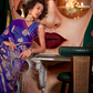 Banarasi Satin Silk Saree with Dual Zari Motifs Finish