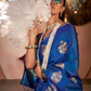 Banarasi Satin Silk Saree with Dual Zari Motifs Finish