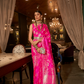 Pure Satin Saree with Elegant Handloom Weaving Design