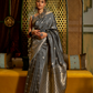 Elegant Fuchsia Satin Saree with Smooth Lustrous Finish