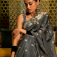 Elegant Fuchsia Satin Saree with Smooth Lustrous Finish