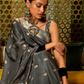 Elegant Fuchsia Satin Saree with Smooth Lustrous Finish