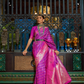 Elegant Fuchsia Satin Saree with Smooth Lustrous Finish