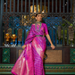 Elegant Fuchsia Satin Saree with Smooth Lustrous Finish