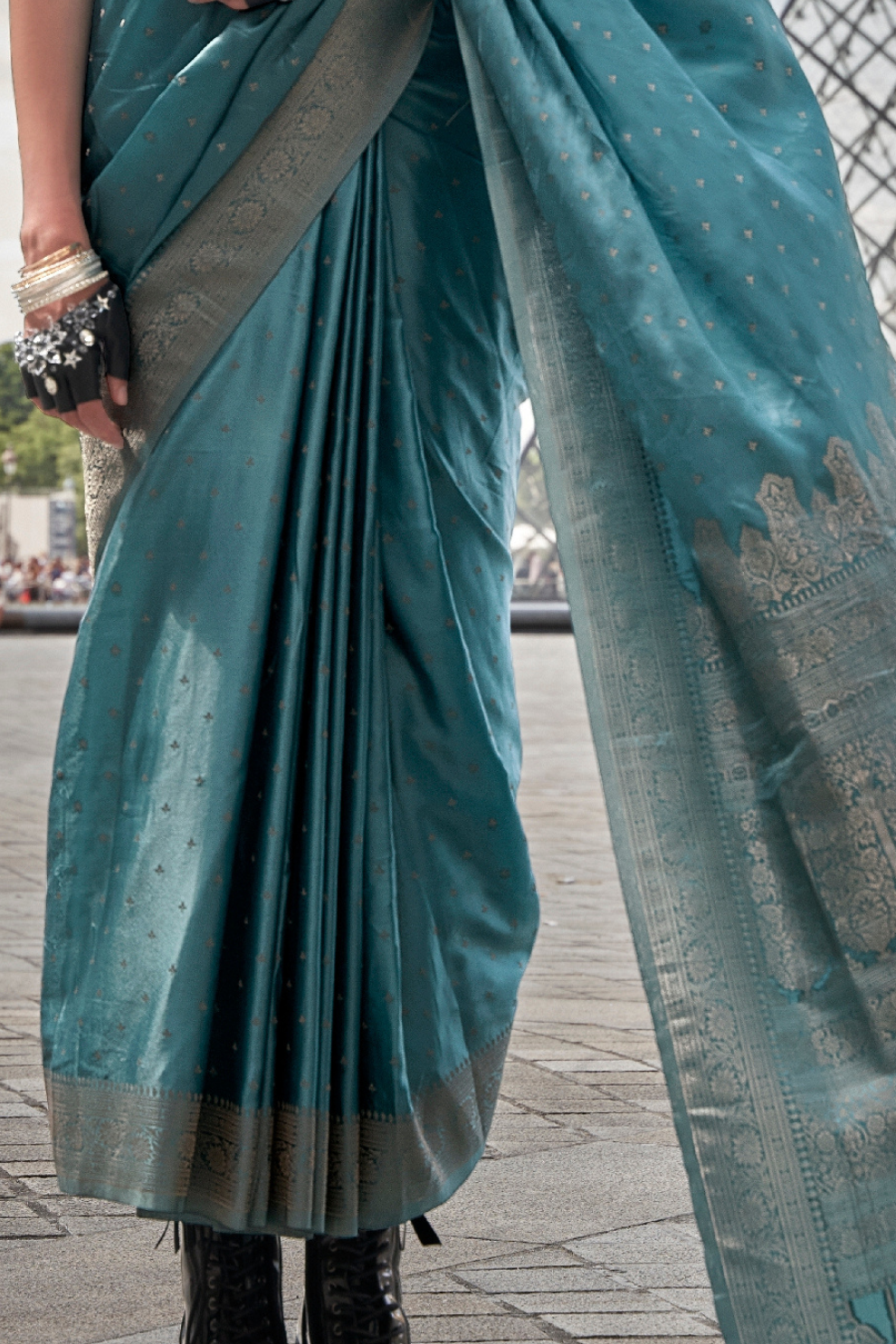 Banarasi Satin Silk Saree with Rich Traditional Weaving