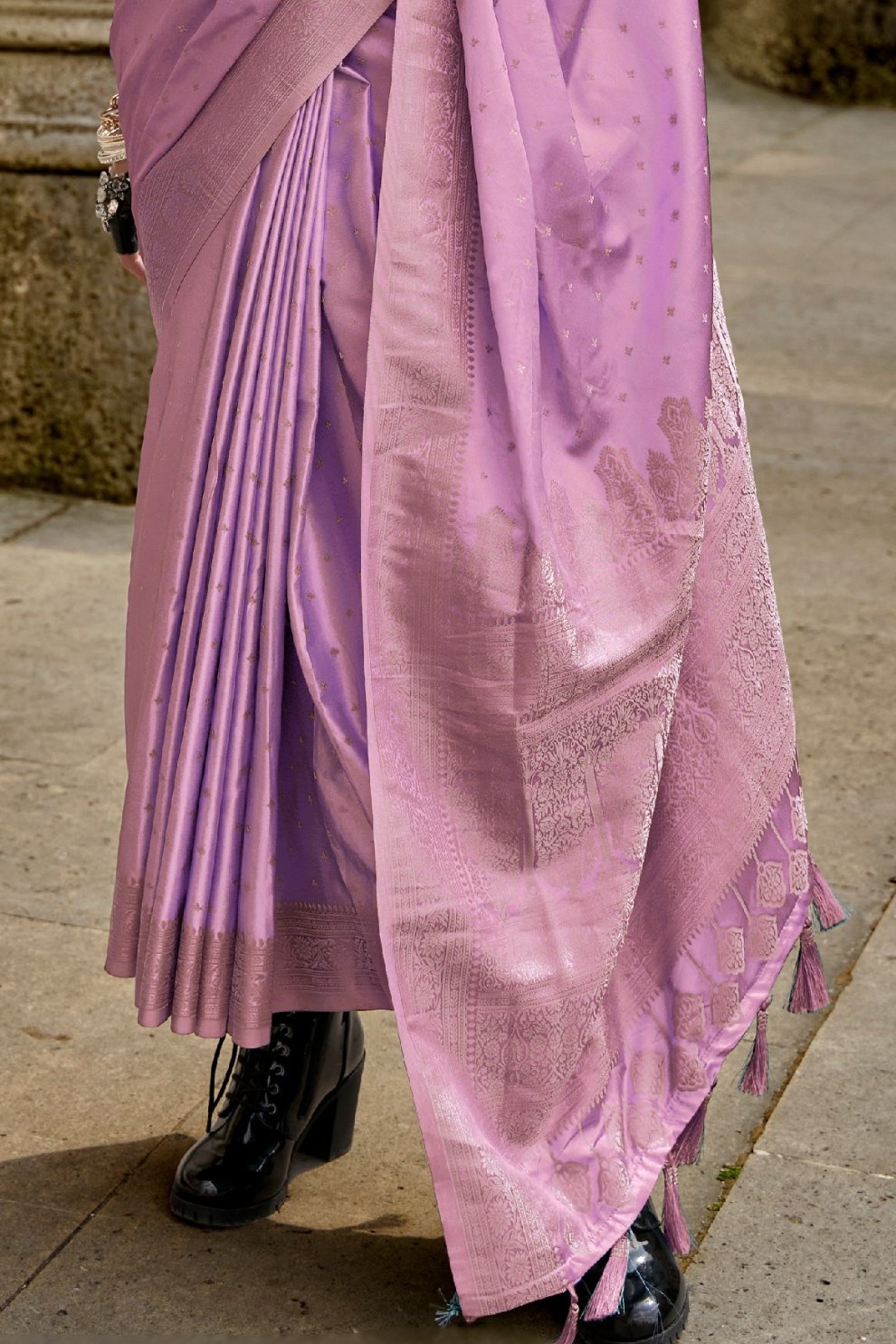 Banarasi Satin Silk Saree with Rich Traditional Weaving