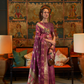 Elora Satin Tanchoi Silk Blend Saree with Handloom Weaving