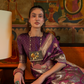 Elora Satin Tanchoi Silk Blend Saree with Handloom Weaving