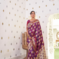 Glossy Satin Silk Saree with Intricate Weaving Work