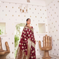 Glossy Satin Silk Saree with Intricate Weaving Work