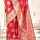 Glossy Satin Silk Saree with Intricate Weaving Work