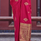 Printed Silk Saree with Zari Border and Tassels