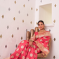Glossy Satin Silk Saree with Intricate Weaving Work