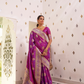 Glossy Satin Silk Saree with Intricate Weaving Work
