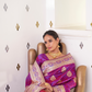 Glossy Satin Silk Saree with Intricate Weaving Work